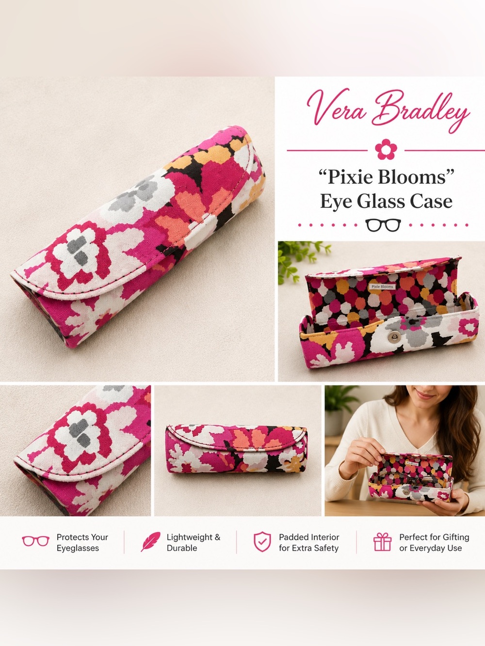 Vera Bradley “Pixie Blooms” Eye Glass Case